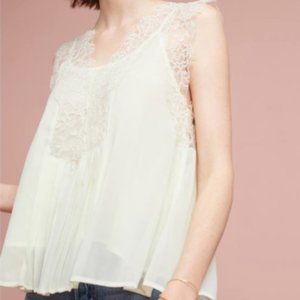 Anthropologie Benita Yellow Lace Top by Love Sam